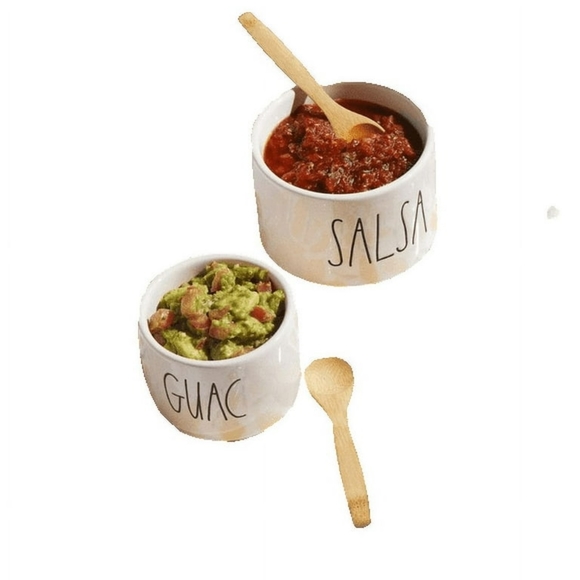 MAGENTA x RAE DUNN ARTISAN GUAC + SALSA SET WITH 2 BAMBOO SPOONS. Size OS. - Picture 10 of 14